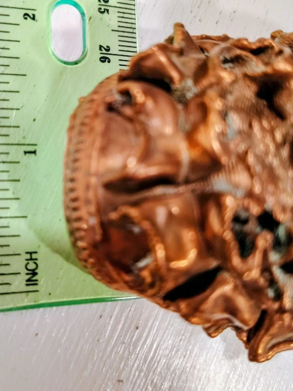 Vintage 1930-1940 Copper Plated Ruffled Baby Shoe